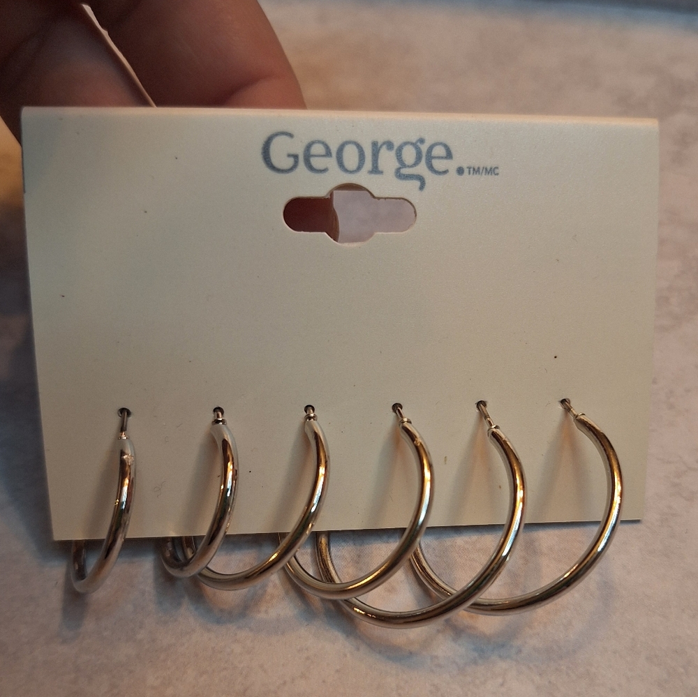 George Silver Hoop Earrings